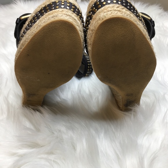 Alexander McQueen Black Stuffed Wedge Sandals 37 - Picture 6 of 8